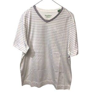 Tommy Bahama Striped Size Medium T-Shirt Grey White Limited Edition